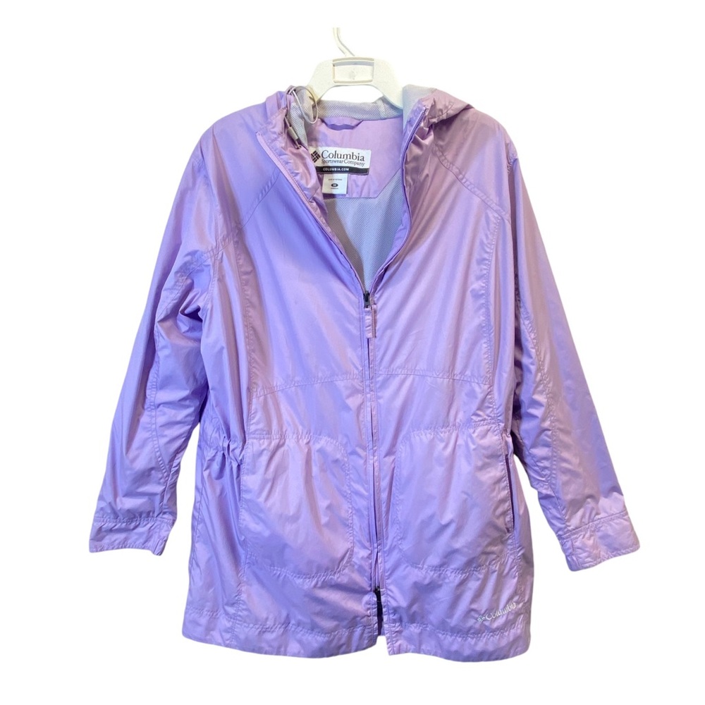 Columbia Light Purple Hooded Rain Zip up Jacket